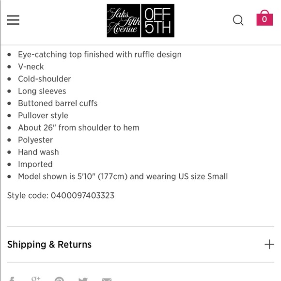 Parker Navy Blue Ruffle Cold Shoulder Blouse Sz XS - Picture 7 of 7